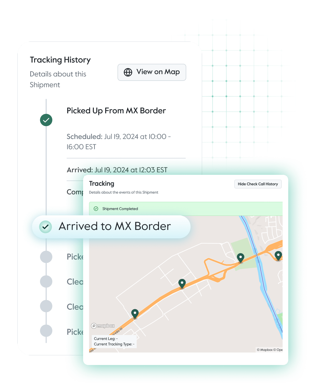 6+ unique border events powered by customs integrations