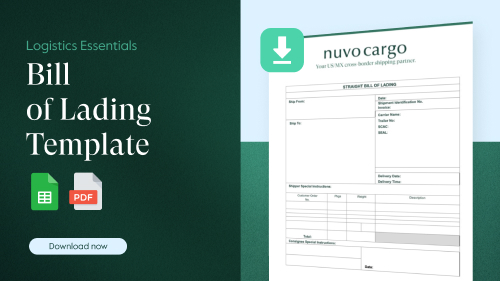 Bill of Lading Template
